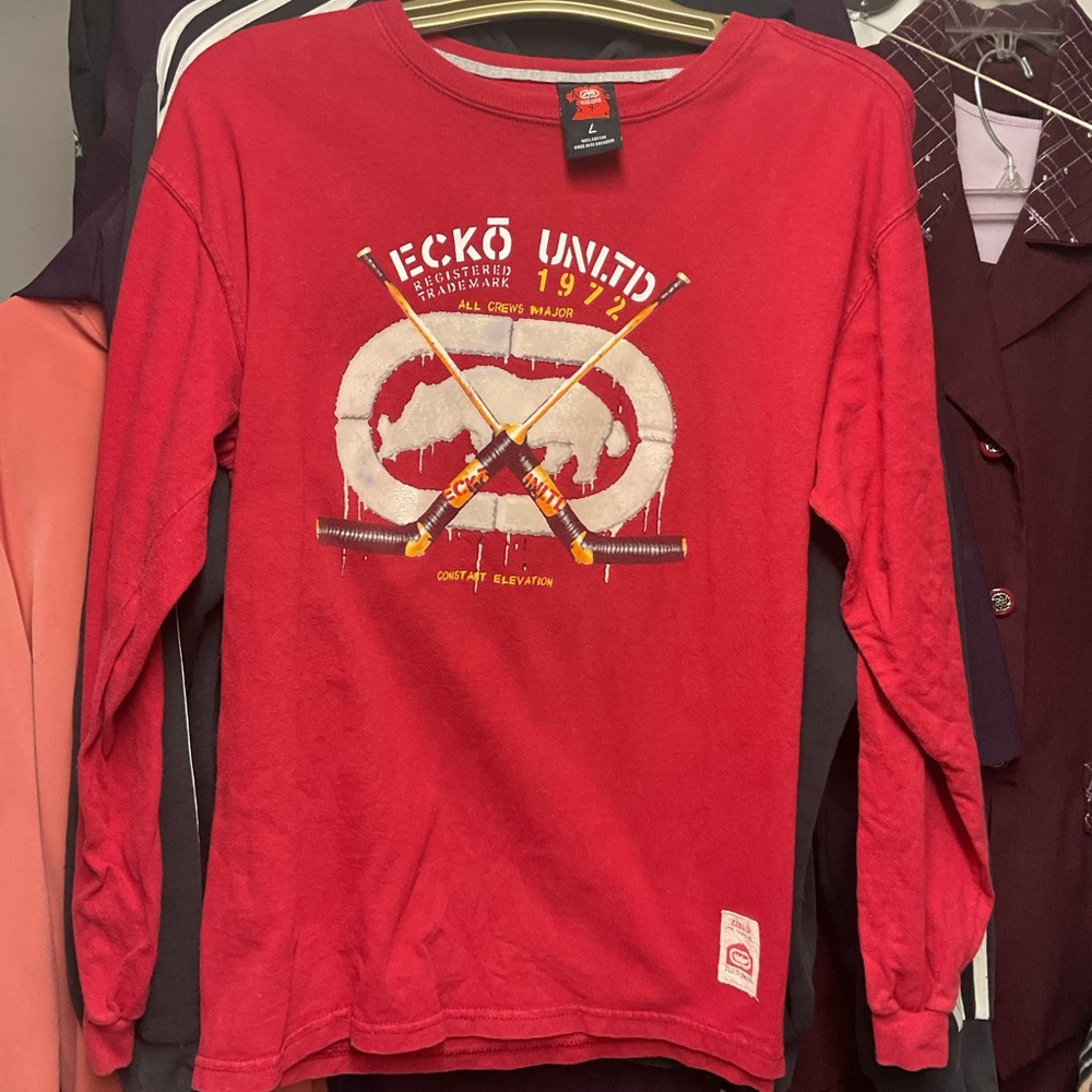 Ecko Unlimited Red Graphic Long Sleeve Tee for Kids